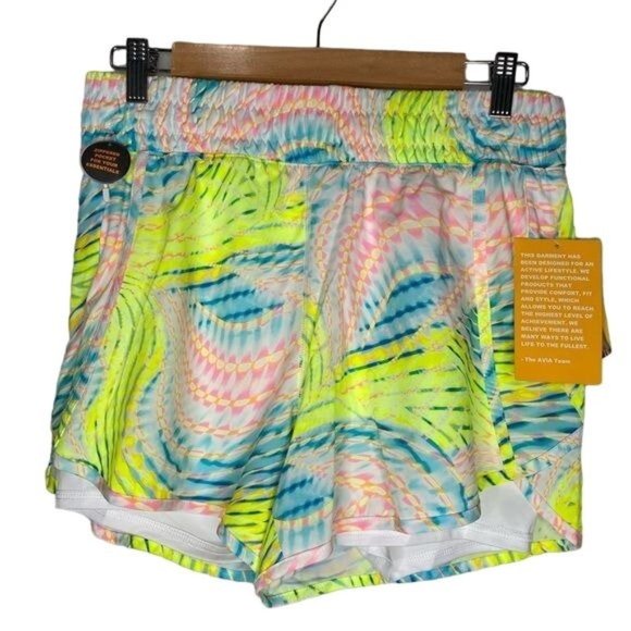 Avia Pants - Avía Ladies multicolor lined athletic running shorts multiple sizes